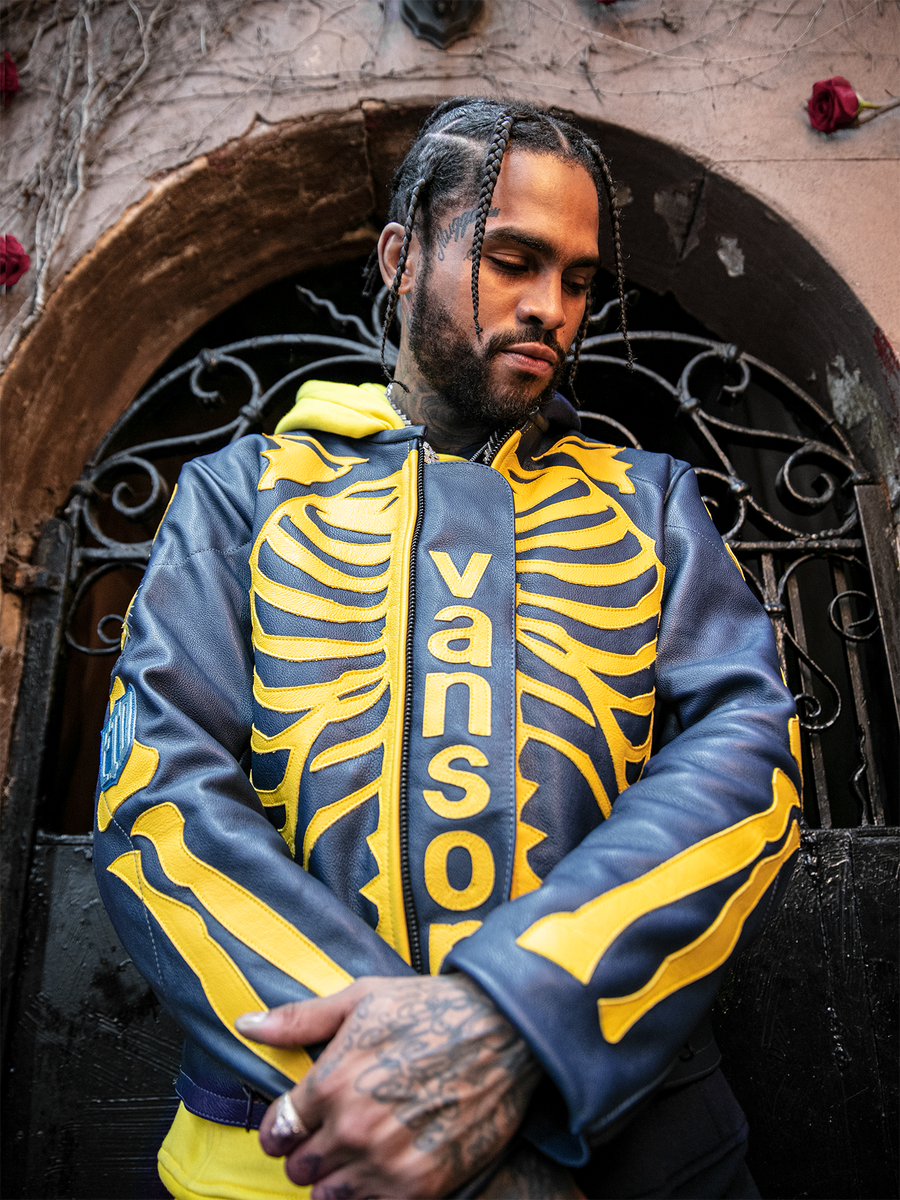 SKELETON BONES LEATHER JACKET | DAVE EAST