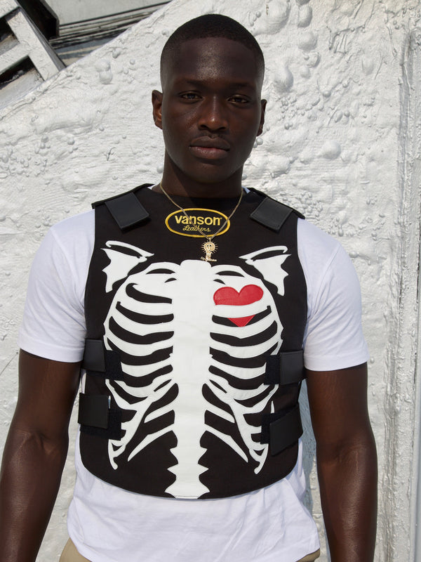 FLY GEENIUS X VANSON LEATHERS SKELETON VEST | BLACK  (PRODUCTION TIME 4-12 WEEKS)